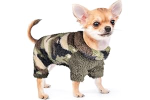SEBAOYU Small Dog Clothes Dog Pajamas for Small Dogs, Fleece Dog Sweater, Winter Cute Tiny Dog Clothes Outfit Puppy Clothes Pet Jumpsuits Chihuahua Yorkie Cat Clothing (Medium)