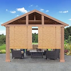 Outdoor Bamboo Roller Shades for Patio Roll Up