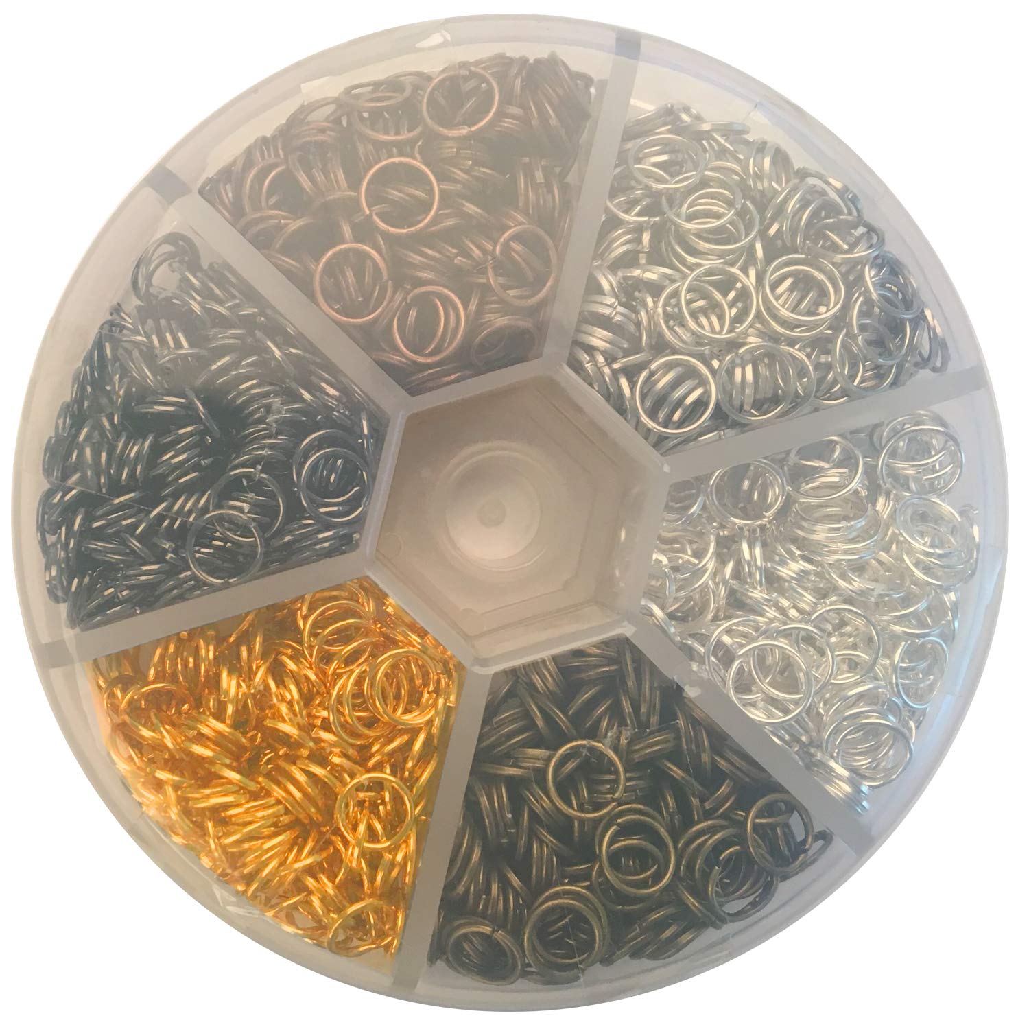 Open Jump Rings Hotetey 1 Box (About 1800Pcs) Assorted 6 Colors 6mm Open Iron Jump Rings Connectors for Jewelry Making