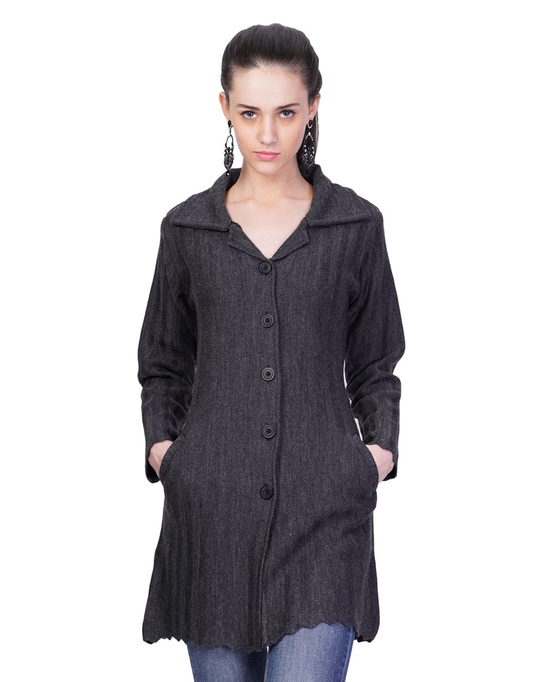 montrex grey long coat for women