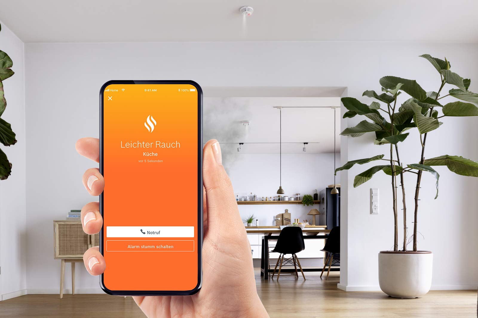 Bosch Smart Home Rauchmelder Twinguard mit Luftqualitätsmessung und App-Funktion, kompatibel mit Apple Homekit 3