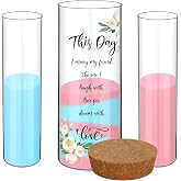 Irenare Unity Sand Ceremony Set, 3 Vases,Red and Blue,Flower | with Cork Stopper, Colorful Unity Sand for Beach Weeding, Engagement Anniversary, Wedding Vows Decor, Unity Ceremony Keepsake