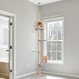ARTETHYS Floor to Ceiling Cat Tree 260cm 5 Tiers Beige view 2