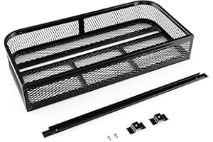IRONMAX ATV Front Cargo Basket, Heavy Duty Steel Luggage Storage Carrier Box w/ 6.5’’ Protective Rail, Easy to Install, ATV/U