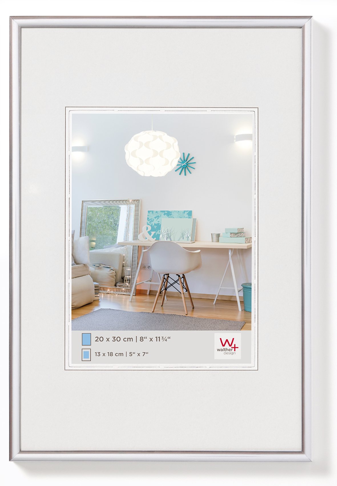 walther design Picture Frame Silver 20 x 30 cm New Lifestyle Plastic Frame KV030S — image 1