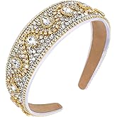 Wecoe AB Silver Rhinestone Headband Women Wide Fancy Sparkly Bling Sequin Glitter Crystal Jeweled Diamond Embellished Headband Hairband Holiday Formal Hair Accessories Gifts