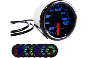 2-1/16" 52mm Fuel Press Gauge Tinted 7 Color 0-140 PSI Fuel Pressure Gauge Kit Includes Electronic Sensor