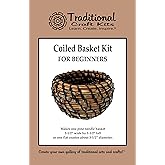 Traditional Craft Kits Coiled Basket Weaving Kit for Beginners | DIY Pine Needle Basketry Making Kit, Includes Natural Pine Needles, Hemp Twine, and Tools, Handcrafted Basket Making Supplies