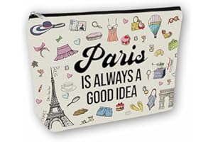 Girlly Inspired Paris Travel Gift: Perfect Makeup Bag Paris Is Always A Good Idea For Teen Girl & Women Travellers.Ideal Trip Gift Cosmetic Bag For Travel, Parties, Birthdays, & Christmas.