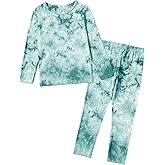 Jimonda Kids Soft Rayon From Bamboo Sleepwear Long Sleeve Boys Girls Pajama Outdoor 2-Piece tops&pant Casual sets Tie Dye PJ