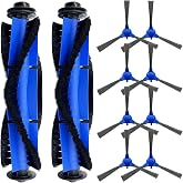 Tivcroxs 10 Pack Replacement Parts - 2 Rolling Brushes, 8 Side Brushes for Eufy RoboVac 11S, 30C, G30, 30, 15T, 15C, 12, 35C, 11S MAX, G30 Edge Robotic Vacuums