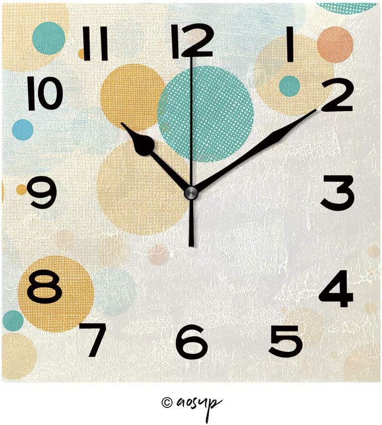 Amazon Com Fashsam 8 Inch Square Face Silent Wall Clock Vector Fabric Circles Abstract Corner Pattern Background With Hand Drawn Elements Unique Contemporary Home