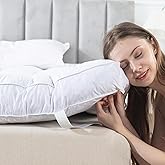 WhatsBedding 5 Inch Feather Bed Mattress Topper,Duck Feather Memory Foam Mattress Topper, Thickened Topper Layer, Queen, 60x8