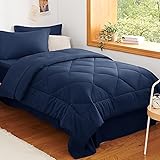CozyLux Twin XL Comforter Set Navy Blue - 5 Pieces