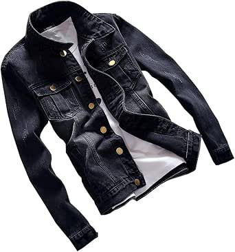 Elonglin Men Denim Jacket Classic 