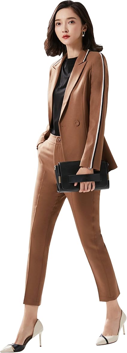 Amazon 女性 ファッションスーツ 人気 洗える 2点セット キャリア フォーマルスーツ 春夏 通年 通勤 就活 事務服 オフィス 卒業式 面接 Office リクルート ママ スーツ デイリーウェア Ladies Suit パンツスーツ 通販