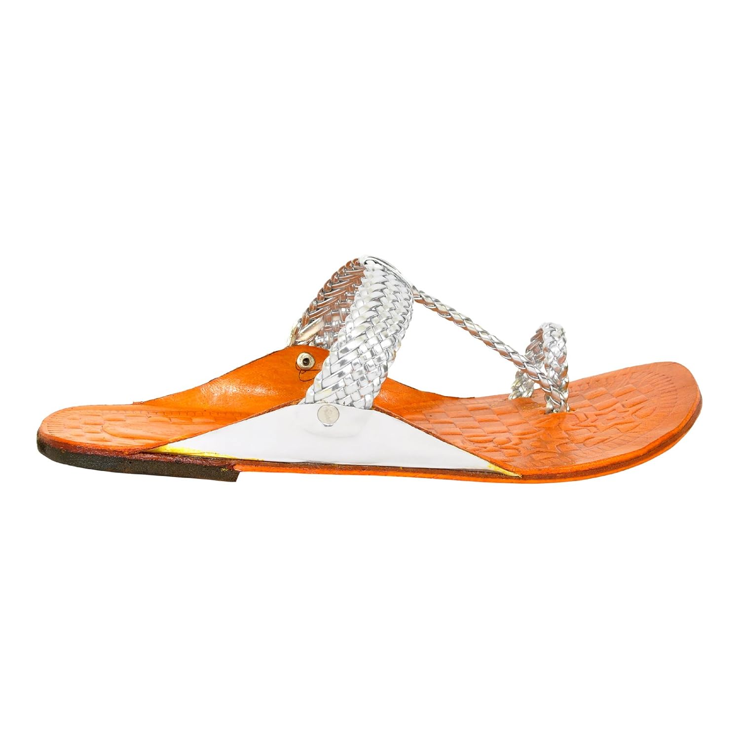 altek stylish women leather kolhapuri chaapls (1368_silver)