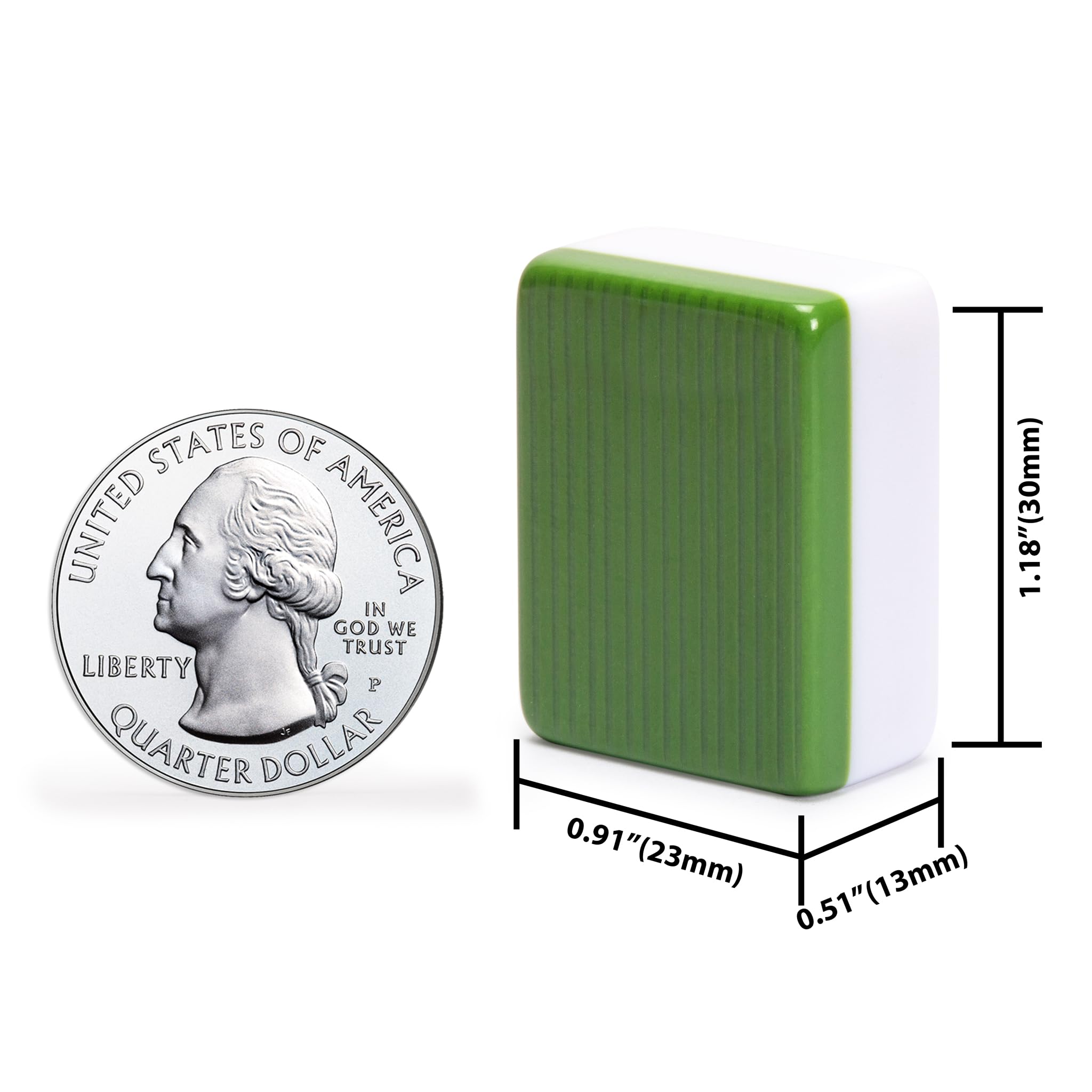 Yellow Mountain Imports American Mahjong Set, Huntington with 166 Melamine Mahjong Tiles, Mineral Green Soft Case - 4 All-in-One Racks with Pushers, Scoring Coins, Dice, and Wind Indicator