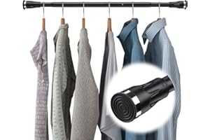 TALITARE Black Closet Rod for Hanging Clothes,31 to 46 Inch Adjustable Heavy Duty Tension Rod for Wardrobes, Laundry Room, Shoe Cabinets