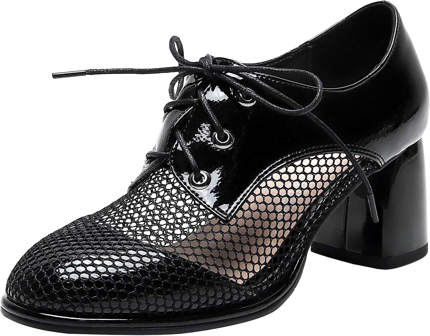 BIANJIE Women�s midheel summer laceup court shoes Black