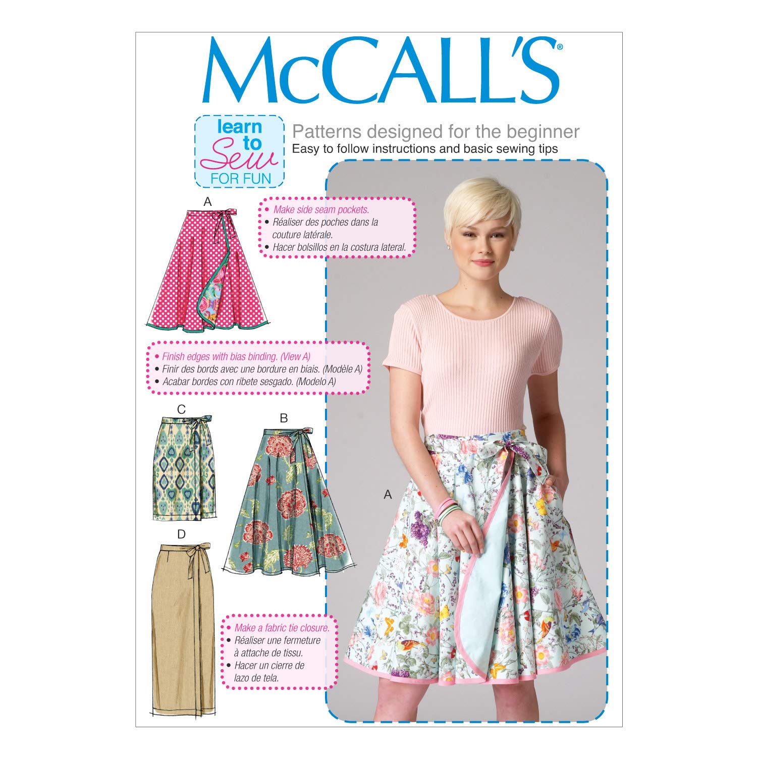 McCall's Pattern 7129, Misses Skirts, Cotton, Size F5 (16-18-20-22-24)