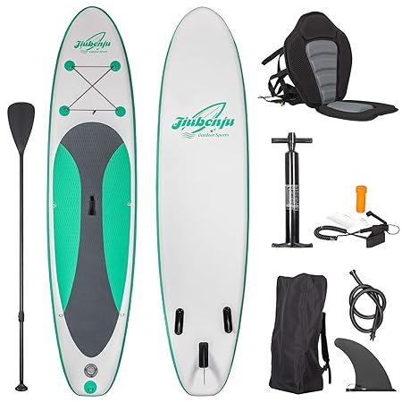 Jiubenju All Around Inflatable Stand Up Paddle Board with Kayak Seat