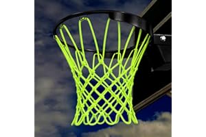Nogeqi Nightlight Basketball Net Replacement, Basketball Hoop Net, Nylon Basketballs Nets Heavy Duty Outdoor, Fits Outdoor Indoor Standard Rim, All Weather Anti Whip Anti-Entanglement(12 Loops)