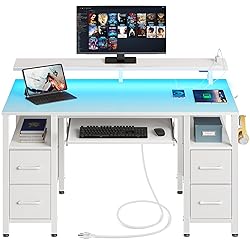 Seventable Computer Desk 47.2" with LED Lights