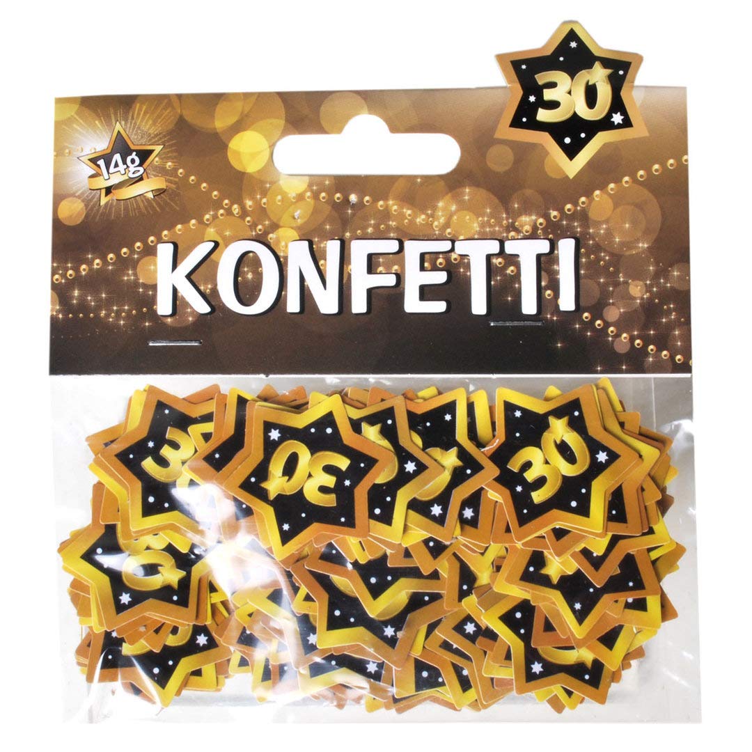 Schmidt Spiele 13012 Confetti – 14 g – Black/Gold – Number 30, Multicoloured