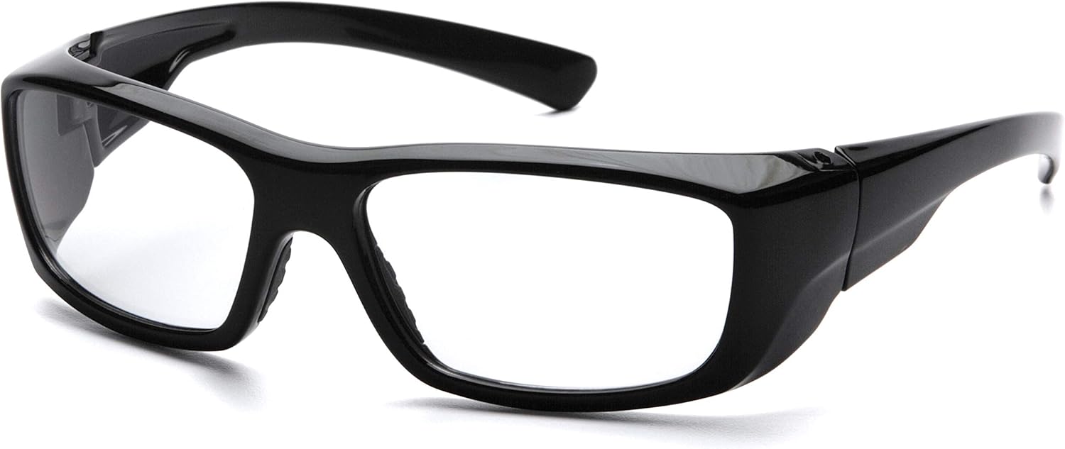 PYRAMEX SB7910D15 Pyramex Clear Safety Reader Glasses, Scratch-Resistant,Black Frame