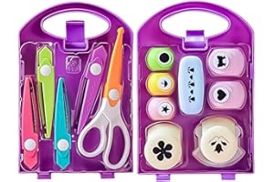 2026 New Craft Scissors Set For Kids, Creative Kids DIY Puncher Craft Set, Random Hole Punch Shapes Leaf, Butterfly, Star Hea