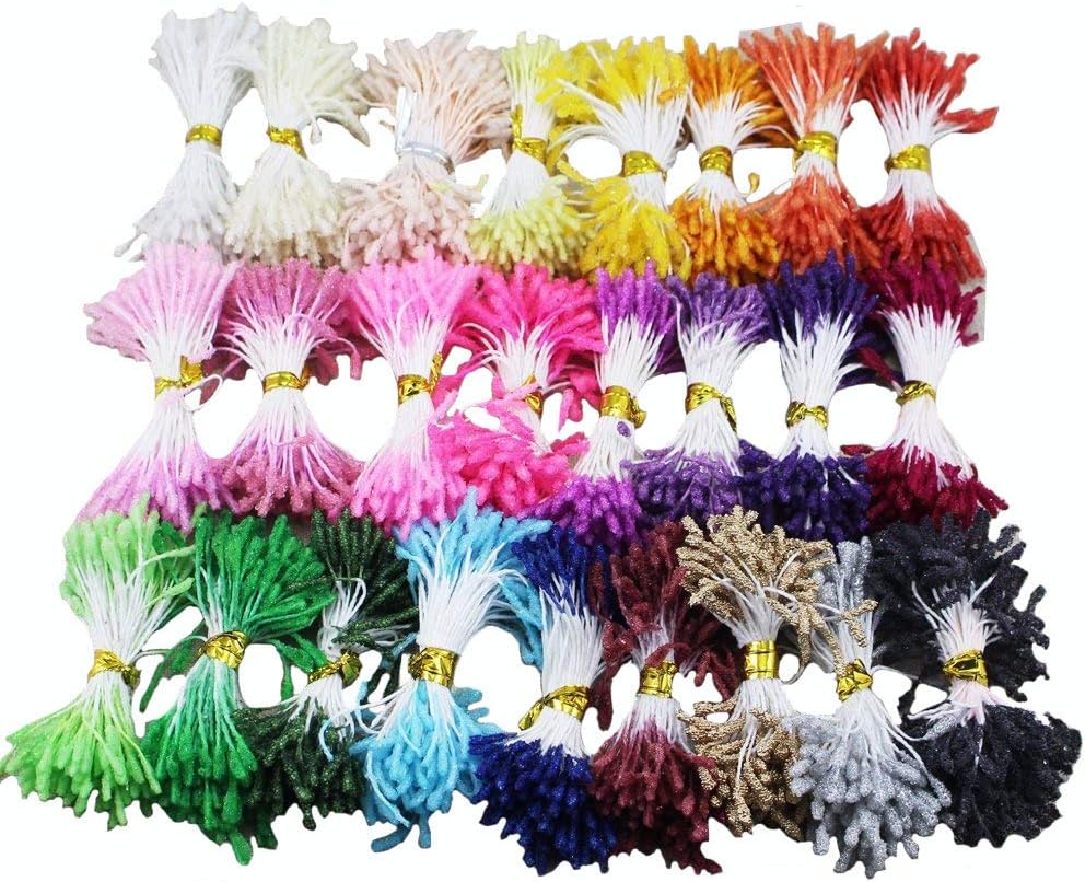 900pcs 3mm Random Mixed Color glass flower stamen diy pistil stamen