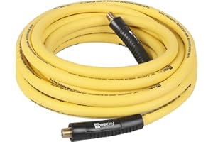 WYNNsky Hybrid Air Hose 3/8 in X 25ft, 1/4" MNPT Fittings, 300 PSI Max Working Pressure,Non-Kinking, Lightweight, Flexible in