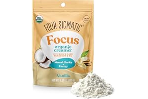 Four Sigmatic Focus Vanilla Coffee Creamer | Organic Non Dairy Coffee Creamer with Lion’s Mane and Vitamin B12 | Vanilla, 4.23 oz