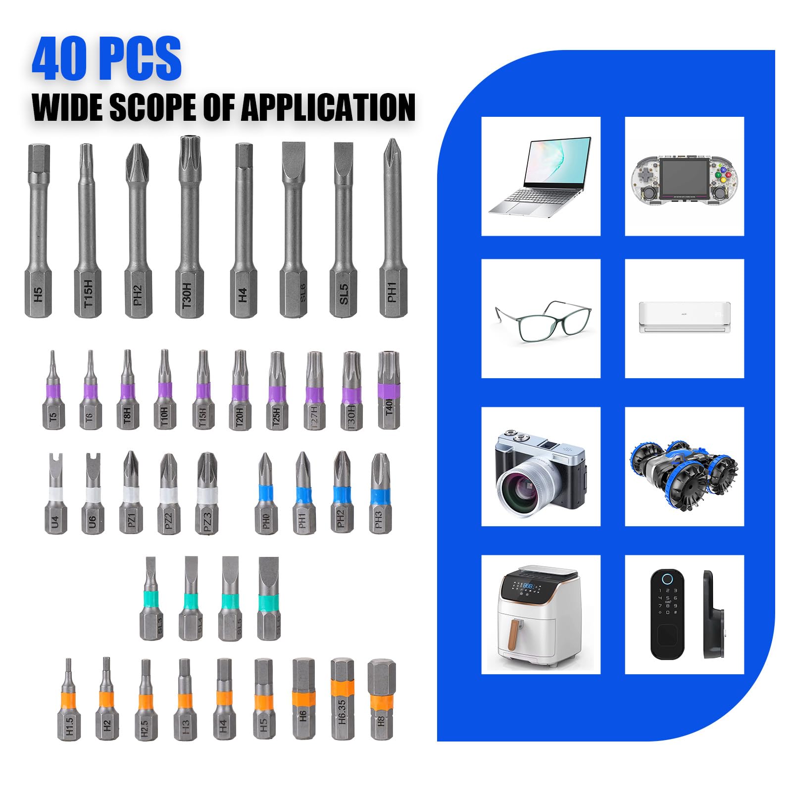 42 in 1 Magnetic Screwdriver Set, Precision Ratcheting Screwdriver Set, S2 Steel Multi-Bit Magnetic Driver with T Handle, Portable Compact Repair Tool Kit for Electronics, Computer, Furniture & DIY