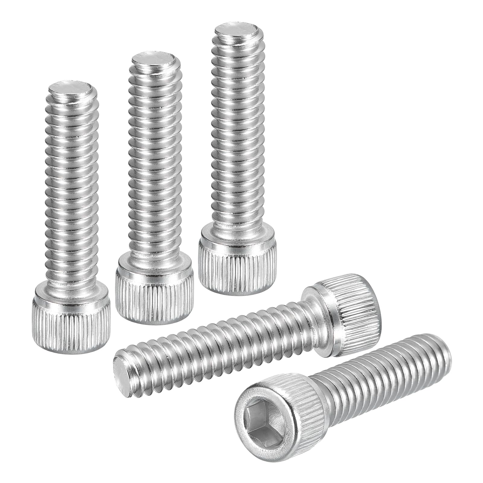 DTGN 1/4"-20x1" Socket Head Cap Screws Bolts - 50Pack - Good for Road Bicycle, Mountain Bike, Auto, Motorcycle - 304 Stainless Steel Hex Head Metric Screws - Silver