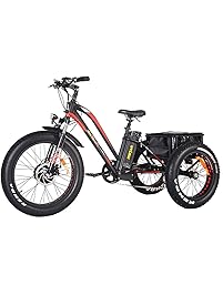 Addmotor Motan Electric Tricycles 24 Inch Fat Tire Electric Trike Bicycle Trike 3 Wheel Ebikes 750W 14.5Ah Lithium Battery Rear Basket Cargo M-350-P7 Ebikes Cruise Trike with Supension Fork