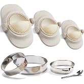 MUMSUNG Dumpling Maker, Empanadas Press Mold Maker Set 3sizes (4"+3"+2.6") | Dumpling Mold Set with Dough Cutter for Pierogi, Pastelitos, Calzone, Turnovers, Chinese Dumpling White