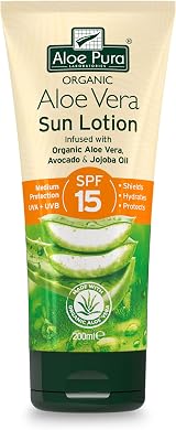 Aloe Pura Sun Cream Lotion SPF 15 Aloe Vera 200ml UVA UVB Protection view 1