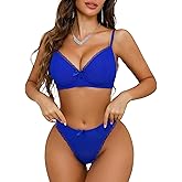 AOKIYURI Sexy Mesh Sheer Push Up Lingerie Set for Women Bra and Panty 2 Piece