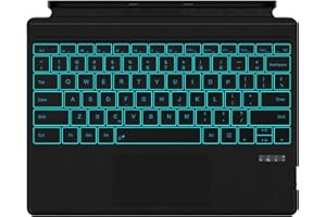 Surface Pro 7 Keyboard for Microsoft Surface Pro 7+/7/6/5/4/3, Surface Keyboard Bluetooth Type Cover with 7 Colors Backlit, T