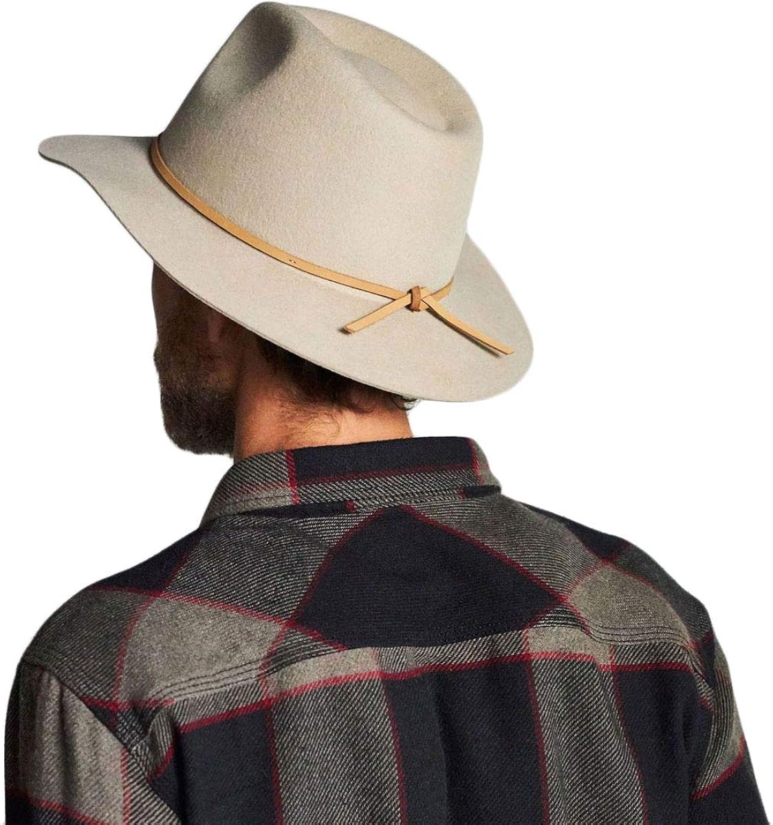 Brixton Men's Wesley Medium Brim Felt Fedora Hat: Clothing