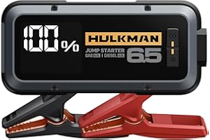 HULKMAN Alpha65 Smart Jump Starter 1200 Amp 12000mAh Car Starter for up to 6.5L Gas and 4L Diesel Engines with Boost Function for Totally Dead Battery 12V Lithium Portable Car Battery Booster Pack