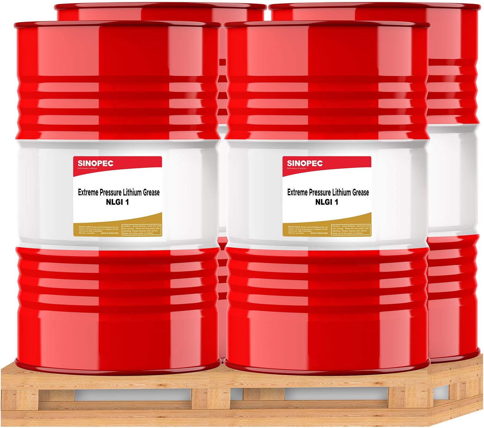 Sinopec (EP1) Extreme Pressure Multipurpose Lithium Grease, NLGI 1-55 Gallon Drum (4)