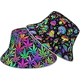 Bucket Hat Beach Summer Sun Hat Reversible Fisherman Hats Double Sided Wearing for Women Men Boys Girls
