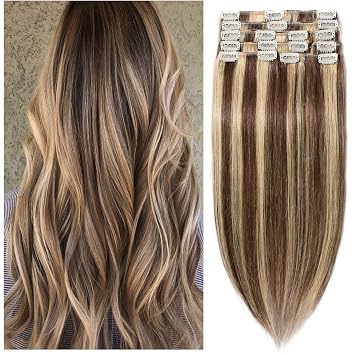 Amazon Com 18 Inch 100g Clip In Remy Human Hair Extensions Full