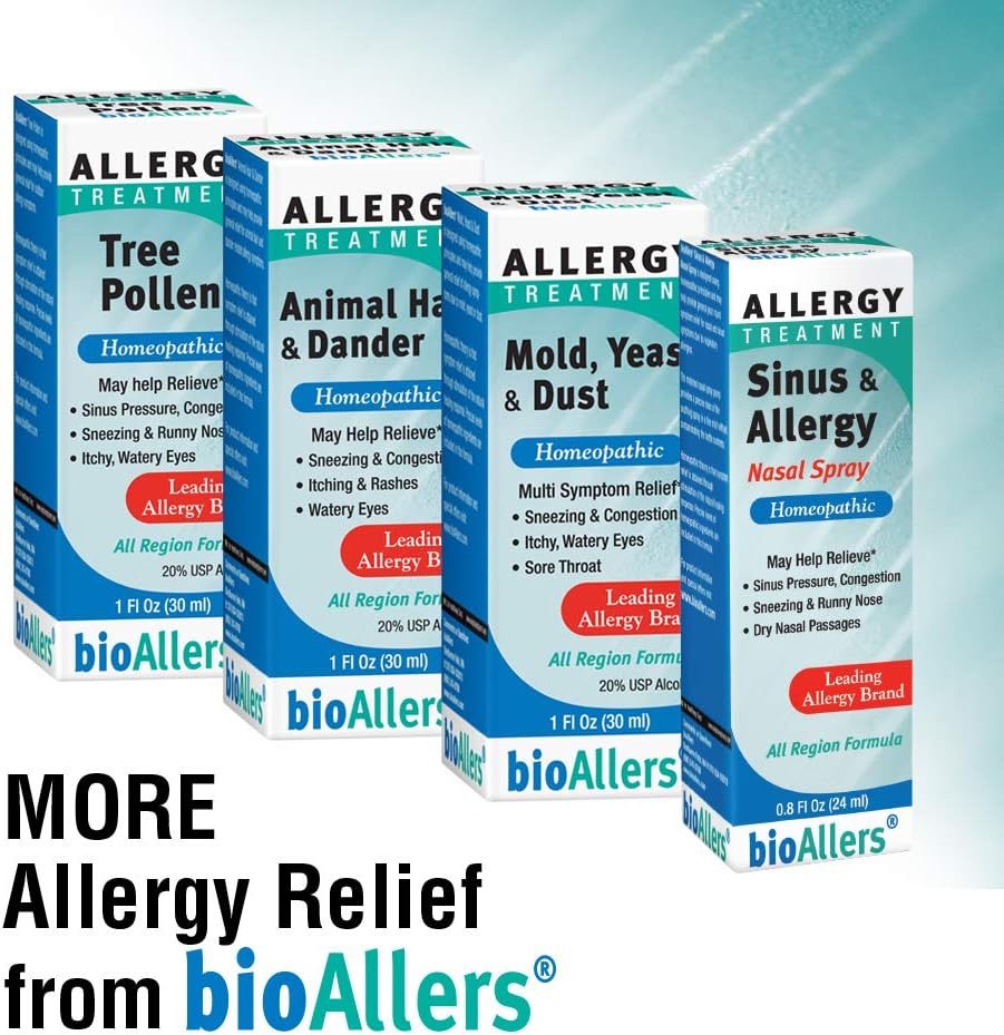 bioAllers Indoor Allergy Homeopathic Treatment for Sneezing & Congestion, Itchy Eyes & Headache Relief | 60 Tablets : Allergy Medications : Grocery & Gourmet Food