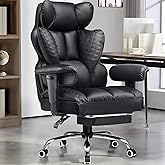 GTRACING Big and Tall Gaming Chair 400lbs Heavy Duty Office Chair with Footrest, High Back Pocket Spring Lumbar Support, Ergonomic Wide Comfy Seated Cushion for Lower Back Pain Relief, Earth-Black