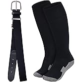Dxhycc Youth Baseball Socks and Belt Combo Set Adjustable Softball Baseball Socks and Belt for Boys Girls