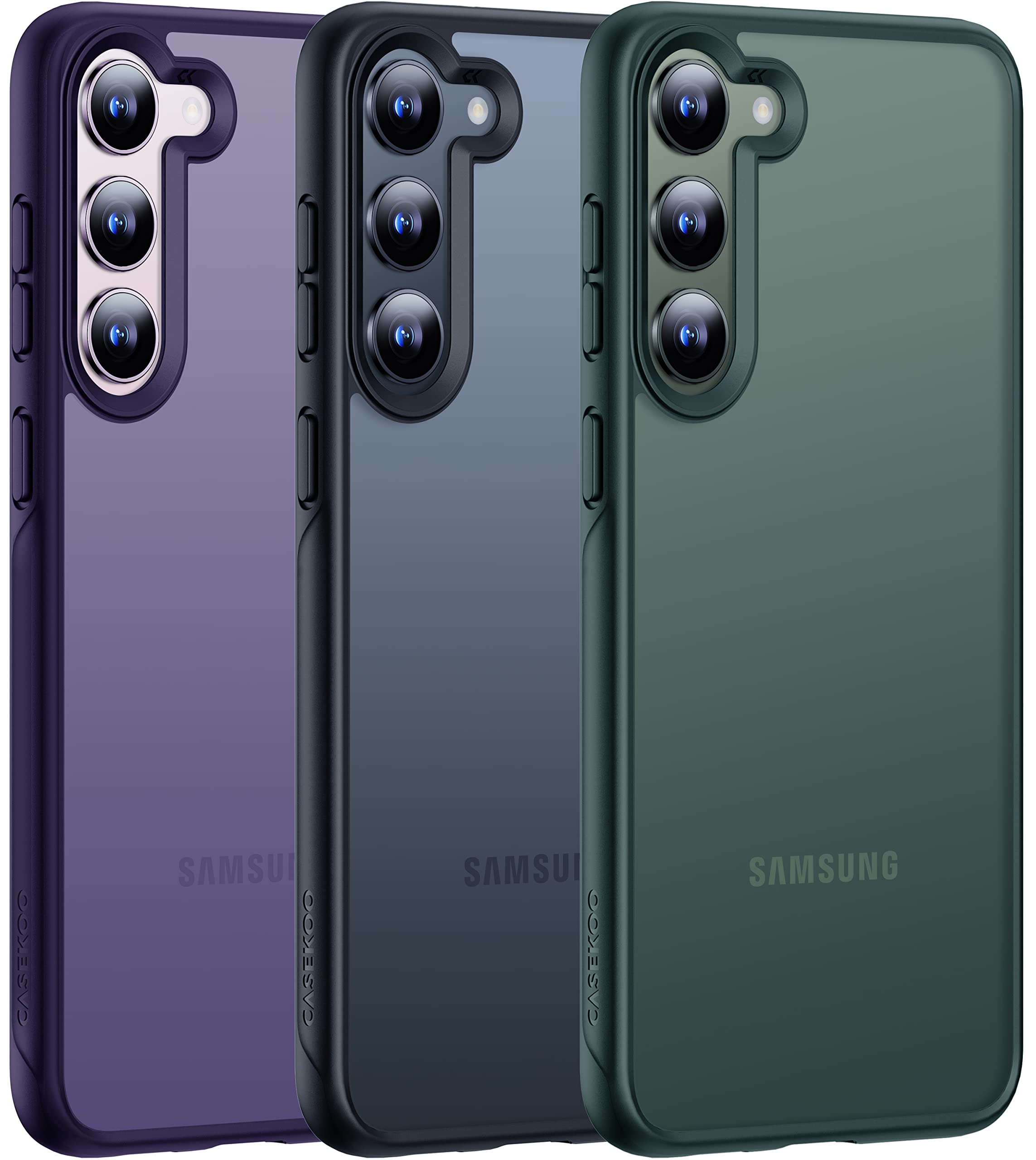 CASEKOO Genuine S23 Plus Case, 16FT Military Drop Protection, Zero-Smudge Translucent Hard Back & Soft Bumper, Slim 6.6'' 2023, Green